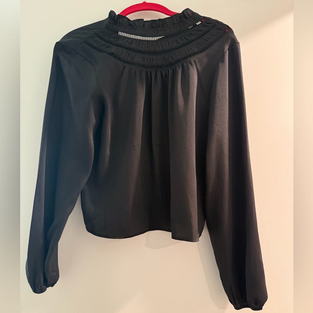 Express Black Satin Blouse
